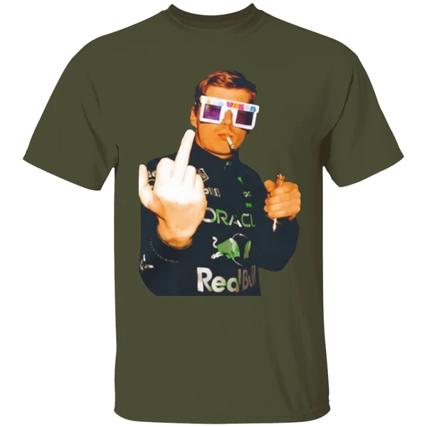 Max Verstappen Champion Smoking Middle Finger Shirt - Image 4