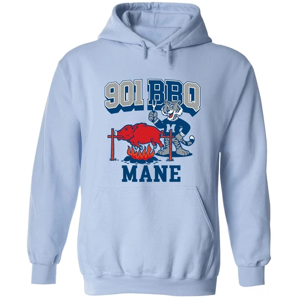 Memphis Tigers Beat Arkansas Razorbacks 901 Bbq Mane Mascot Hoodie