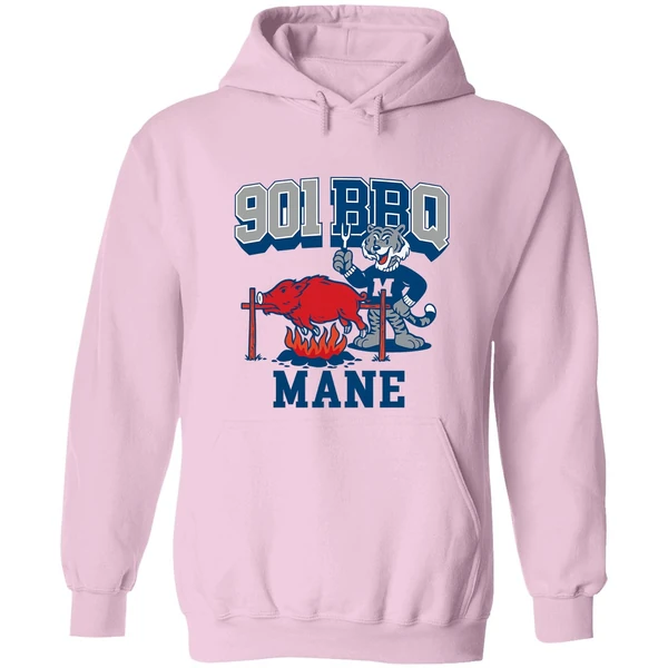 Memphis Tigers Beat Arkansas Razorbacks 901 Bbq Mane Mascot Hoodie - Image 4