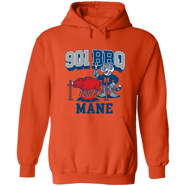 Memphis Tigers Beat Arkansas Razorbacks 901 Bbq Mane Mascot Hoodie - Image 5