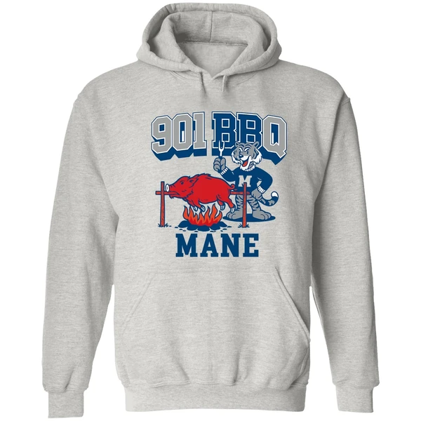 Memphis Tigers Beat Arkansas Razorbacks 901 Bbq Mane Mascot Hoodie - Image 7