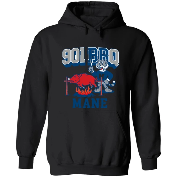 Memphis Tigers Beat Arkansas Razorbacks 901 Bbq Mane Mascot Hoodie - Image 8