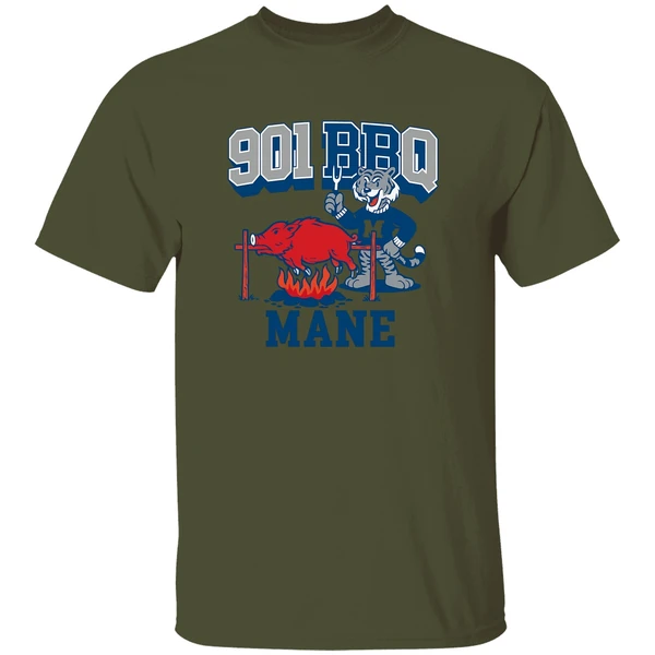 Memphis Tigers Beat Arkansas Razorbacks 901 Bbq Mane Mascot Shirt - Image 3