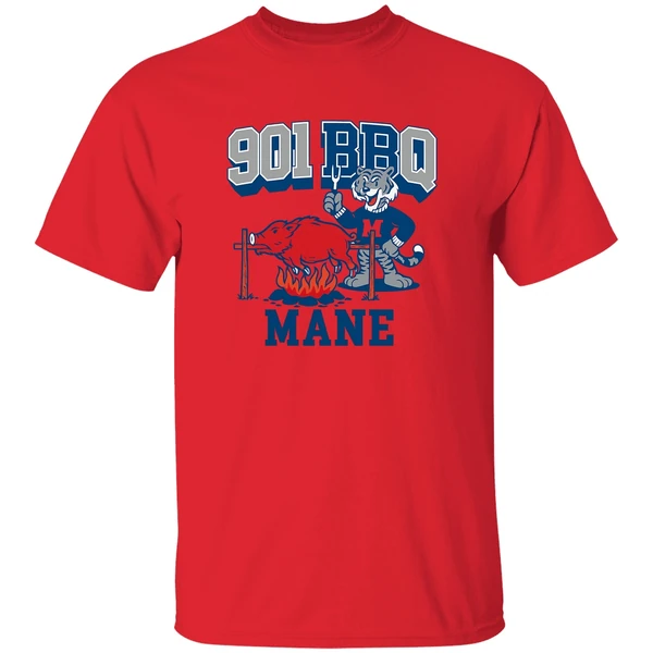 Memphis Tigers Beat Arkansas Razorbacks 901 Bbq Mane Mascot Shirt - Image 6