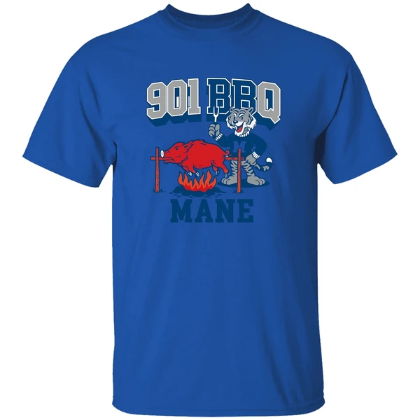 Memphis Tigers Beat Arkansas Razorbacks 901 Bbq Mane Mascot Shirt - Image 7
