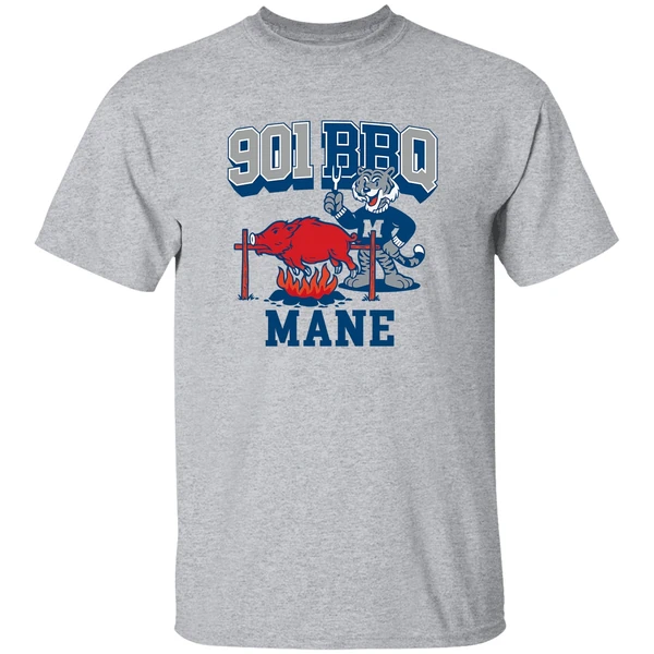 Memphis Tigers Beat Arkansas Razorbacks 901 Bbq Mane Mascot Shirt - Image 8