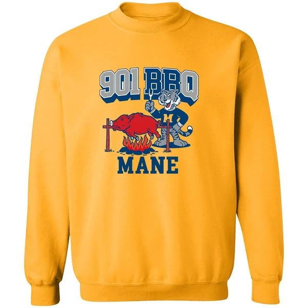Memphis Tigers Beat Arkansas Razorbacks 901 Bbq Mane Mascot Sweatshirt