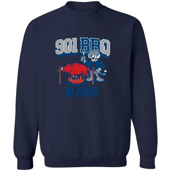 Memphis Tigers Beat Arkansas Razorbacks 901 Bbq Mane Mascot Sweatshirt - Image 5