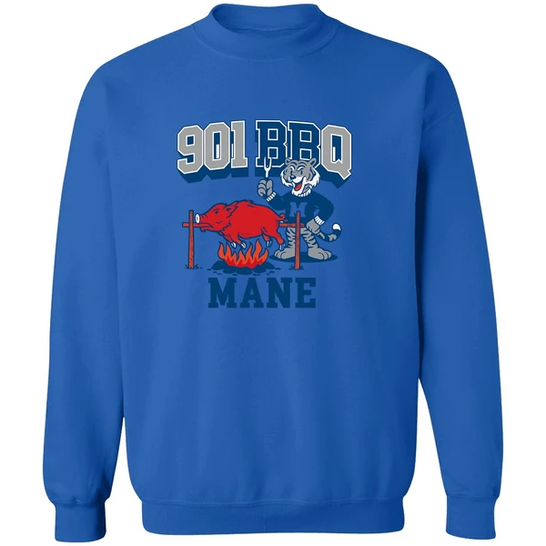 Memphis Tigers Beat Arkansas Razorbacks 901 Bbq Mane Mascot Sweatshirt - Image 8