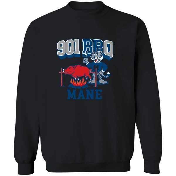 Memphis Tigers Beat Arkansas Razorbacks 901 Bbq Mane Mascot Sweatshirt - Image 9