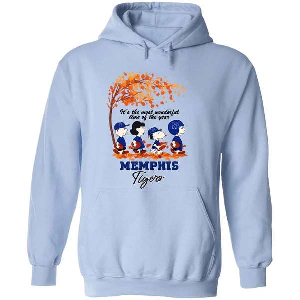 Memphis Tigers Snoopy And Friend Its The Most Wonderful Time Of The Years Hoodie - Image 4
