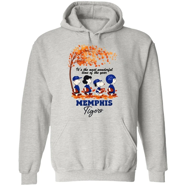 Memphis Tigers Snoopy And Friend Its The Most Wonderful Time Of The Years Hoodie - Image 9