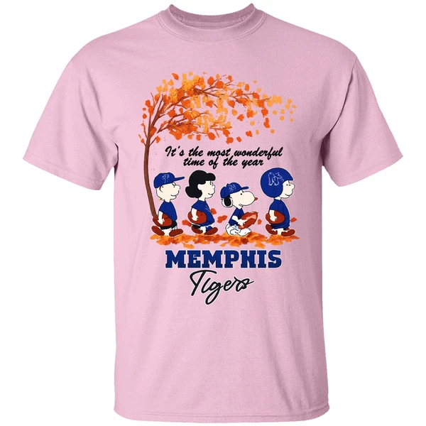 Memphis Tigers Snoopy And Friend Its The Most Wonderful Time Of The Years Shirt - Image 2