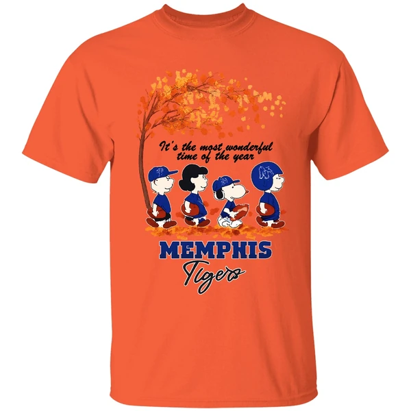 Memphis Tigers Snoopy And Friend Its The Most Wonderful Time Of The Years Shirt - Image 3