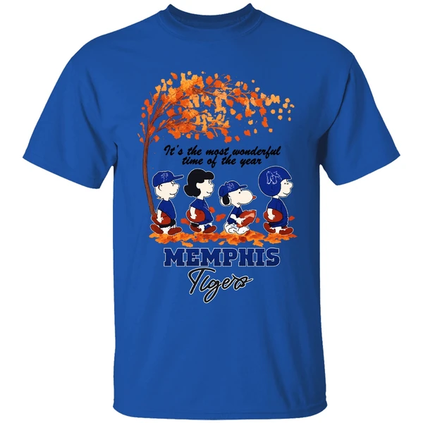 Memphis Tigers Snoopy And Friend Its The Most Wonderful Time Of The Years Shirt - Image 5