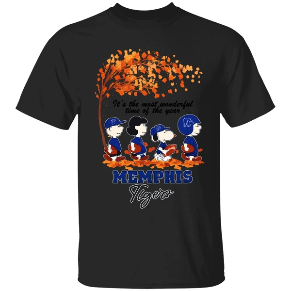 Memphis Tigers Snoopy And Friend Its The Most Wonderful Time Of The Years Shirt - Image 7