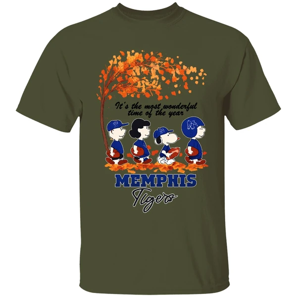 Memphis Tigers Snoopy And Friend Its The Most Wonderful Time Of The Years Shirt - Image 9