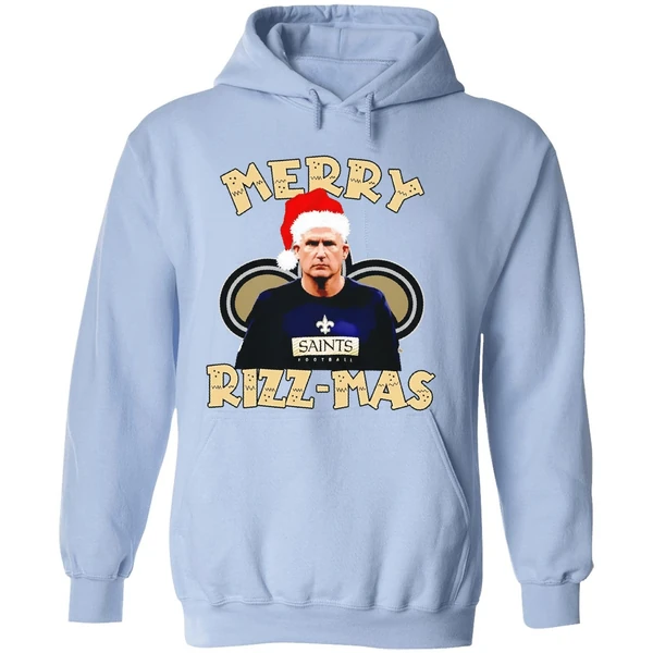 Merry Rizzmas Darren Rizzi New Orleans Saints Christmas Hoodie - Image 4