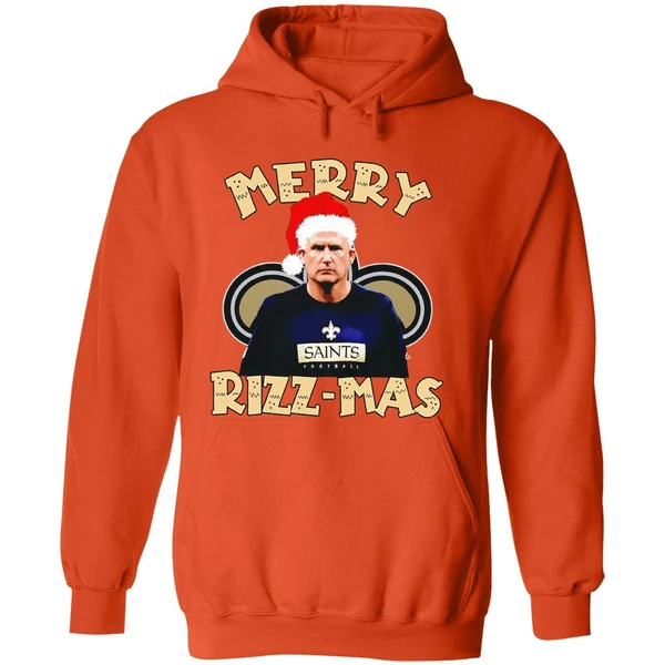 Merry Rizzmas Darren Rizzi New Orleans Saints Christmas Hoodie - Image 6