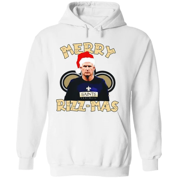 Merry Rizzmas Darren Rizzi New Orleans Saints Christmas Hoodie - Image 8