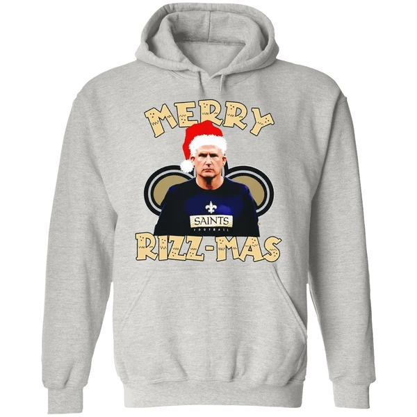 Merry Rizzmas Darren Rizzi New Orleans Saints Christmas Hoodie - Image 9