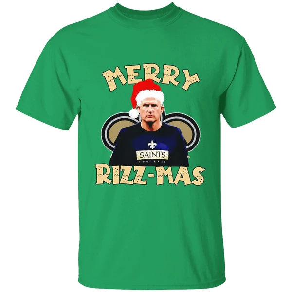 Merry Rizzmas Darren Rizzi New Orleans Saints Christmas Shirt - Image 2