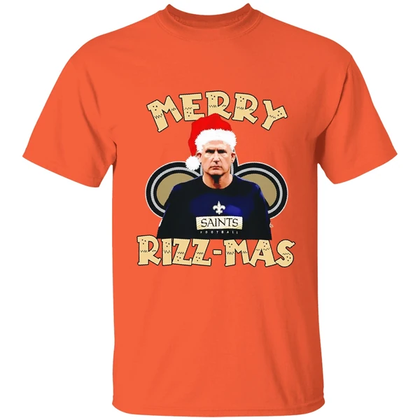 merry rizzmas darren rizzi new orleans saints christmas shirt orange