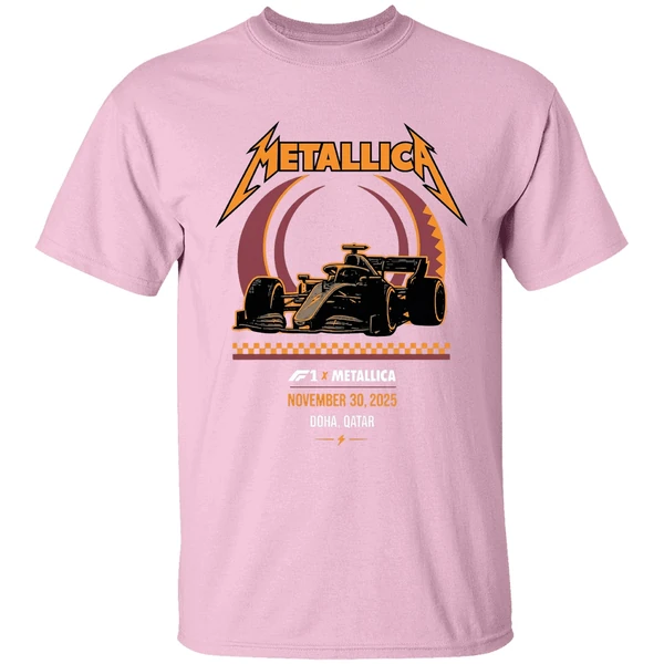 metallica m72 doha on november 30 2025 at formula 1 qatar airways qatar grand prix lusail shirt lightpink