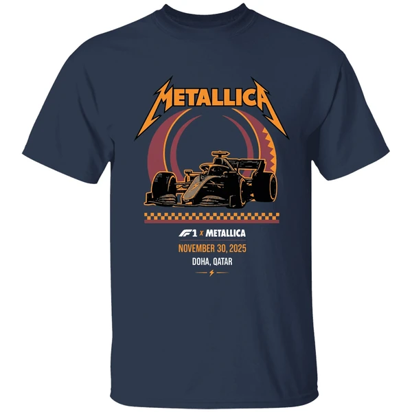 metallica m72 doha on november 30 2025 at formula 1 qatar airways qatar grand prix lusail shirt navy