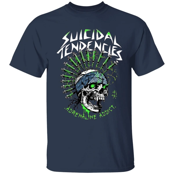 metallica merch suicidal tendencies cover adrenaline addict shirt navy