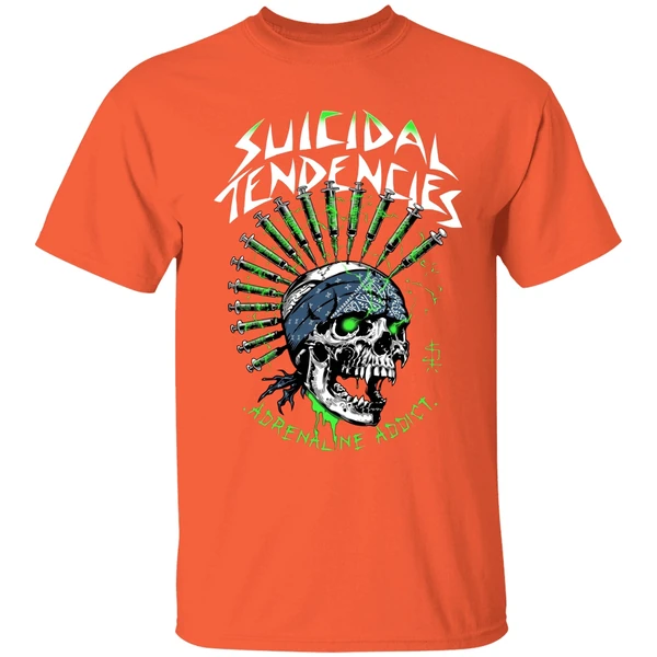 metallica merch suicidal tendencies cover adrenaline addict shirt orange