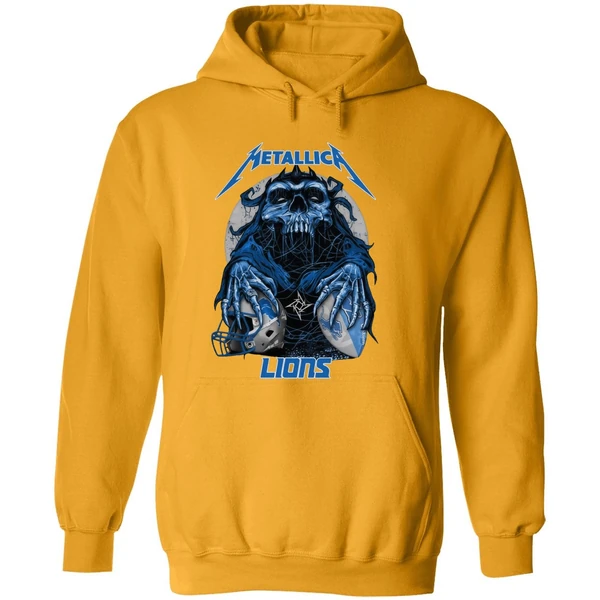 Metallica Skull Detroit Lions Football Hoodie
