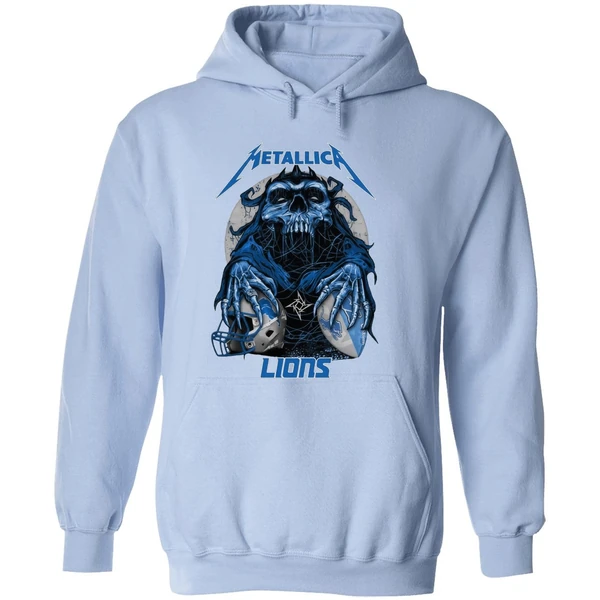 Metallica Skull Detroit Lions Football Hoodie - Image 4