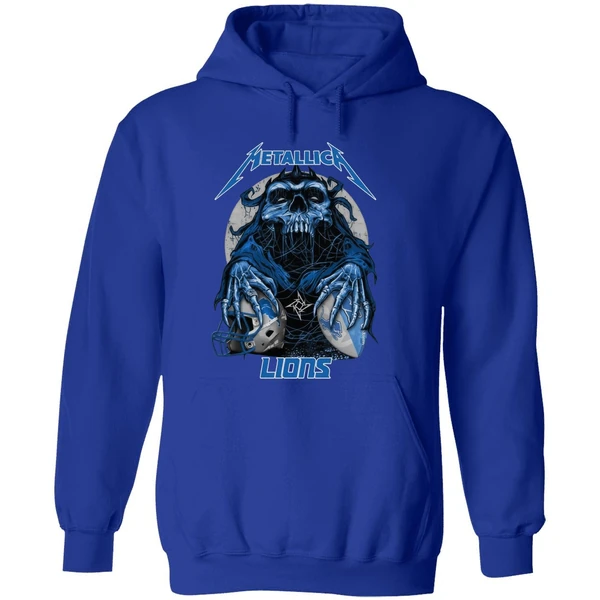 Metallica Skull Detroit Lions Football Hoodie - Image 7