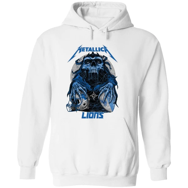 Metallica Skull Detroit Lions Football Hoodie - Image 8