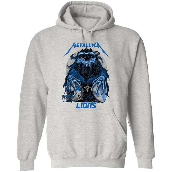 Metallica Skull Detroit Lions Football Hoodie - Image 9