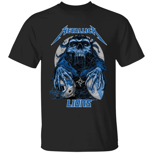 Metallica Skull Detroit Lions Football Shirt