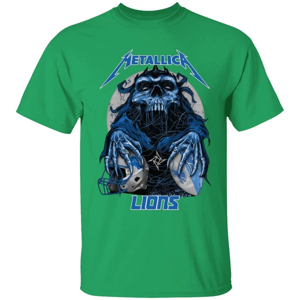 Metallica Skull Detroit Lions Football Shirt - Image 2