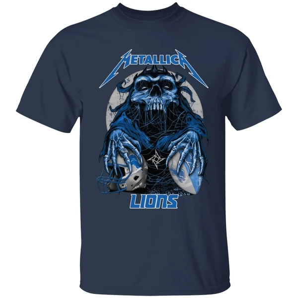Metallica Skull Detroit Lions Football Shirt - Image 5
