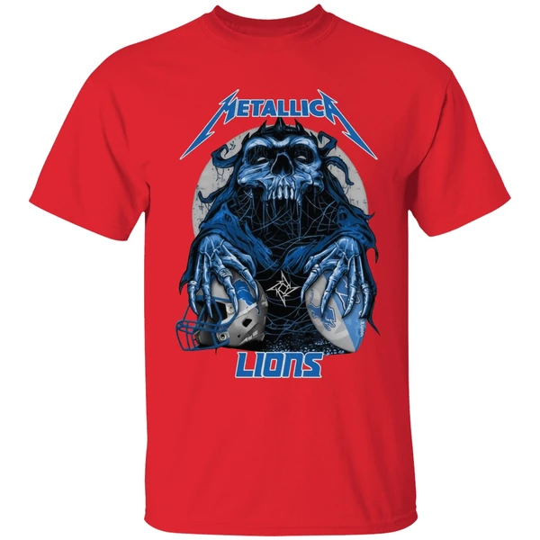 Metallica Skull Detroit Lions Football Shirt - Image 7