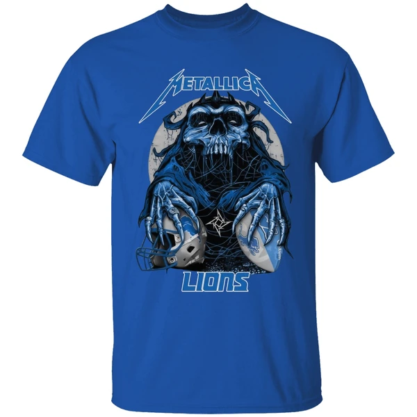 Metallica Skull Detroit Lions Football Shirt - Image 8
