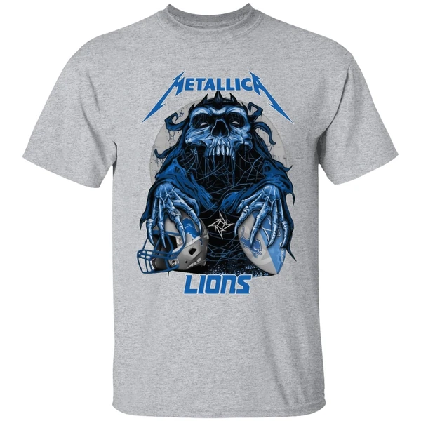 Metallica Skull Detroit Lions Football Shirt - Image 9