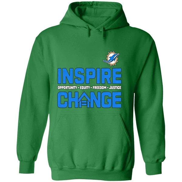 Miami Dolphins 2025 26 Inspire Change Freedom Justice Hoodie - Image 2