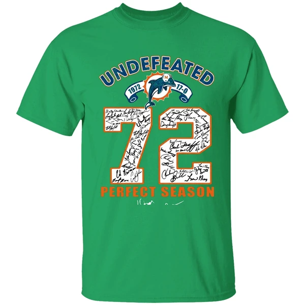 Miami Dolphins Undefeated 1972 72 Perfect Season Signatures Shirt - Image 2