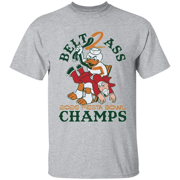 Miami Hurricanes Belt To Ass Ole Miss 2026 Fiesta Bowl Champs Mascot Shirt - Image 6