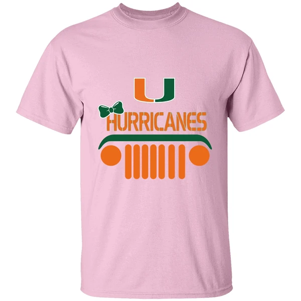 Miami Hurricanes Football Team Heart Jeep Girl Shirt - Image 2