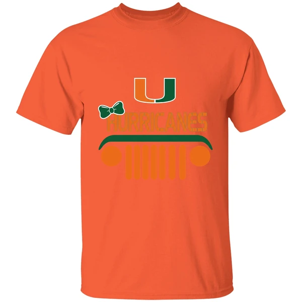 Miami Hurricanes Football Team Heart Jeep Girl Shirt - Image 3