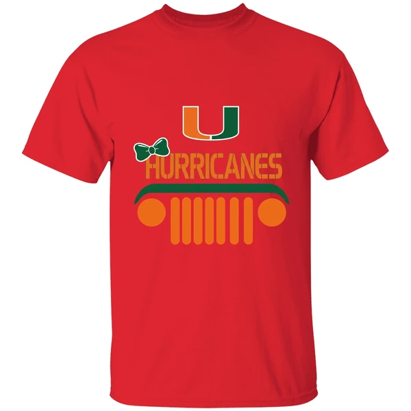 Miami Hurricanes Football Team Heart Jeep Girl Shirt - Image 4