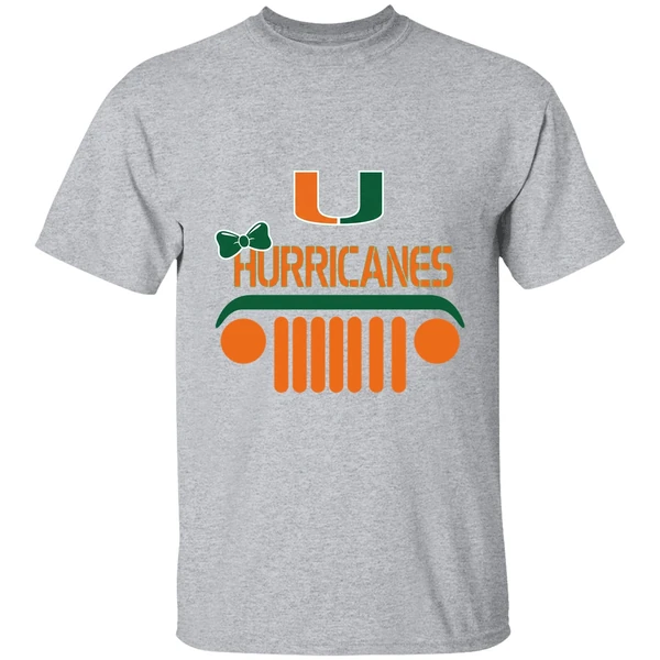 miami hurricanes football team heart jeep girl shirt sportgrey