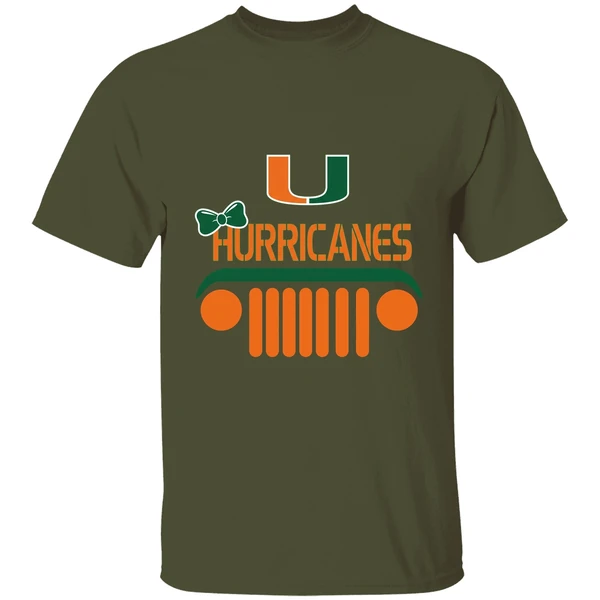 Miami Hurricanes Football Team Heart Jeep Girl Shirt - Image 9